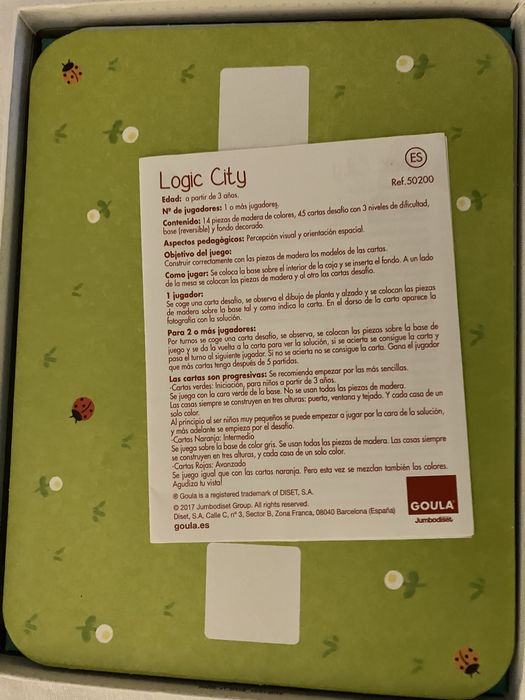 Jogo Logic City da GOULA 3+ ( completo/ optimo estado)