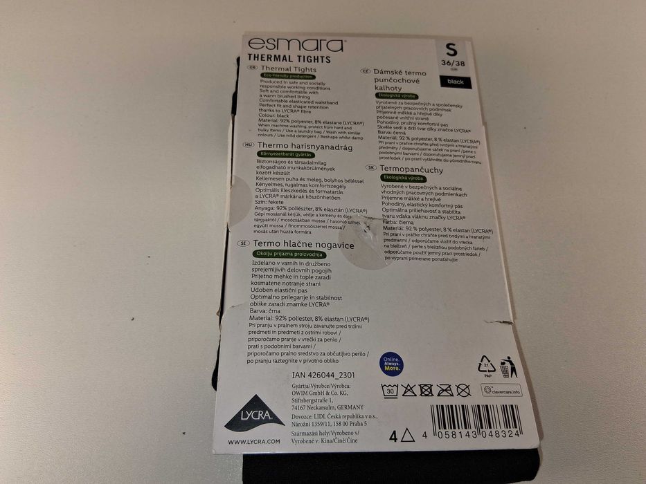 A152 Esmara Thermo 100 Opaque Rajstopy Termiczne S 36/38 Czarne