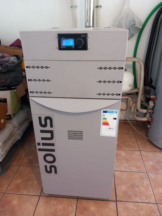 Caldeira a pellets marca solius 25kw1500