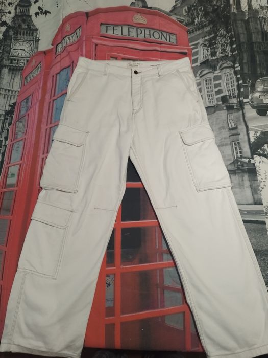 Calças wide leg cargo style Pull&Bear