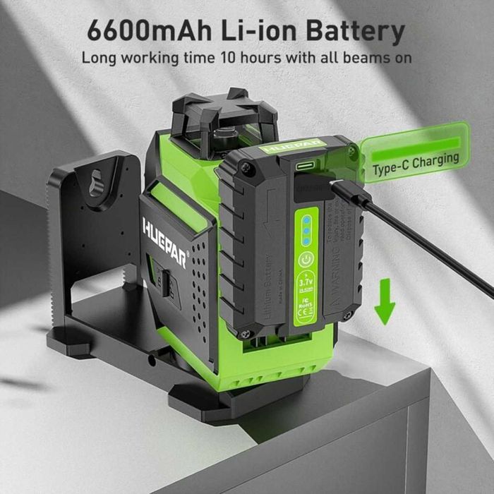 Лазерний рівень нівелір Huepar 703CG 3D PREMIUM 6600мАh