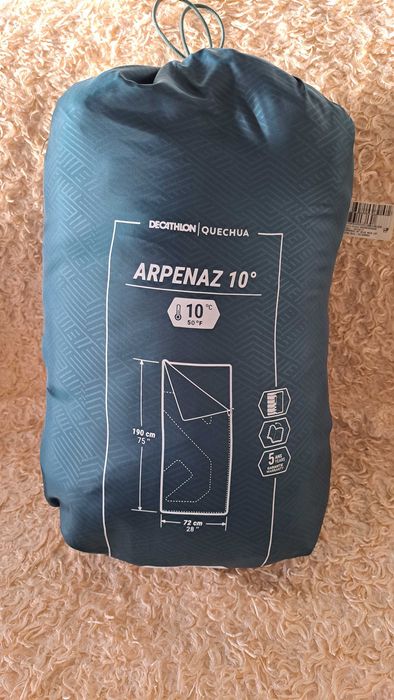 Saco-cama Arpenaz 10º usados apenas uma vez e com 3 anos de garantia
