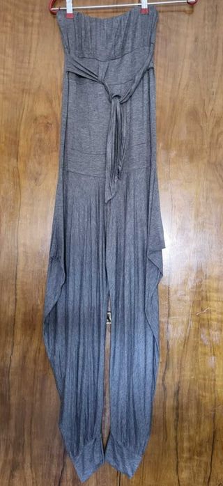 Drop-shoulder jumpsuit, gray algosão, size S64550789665282120