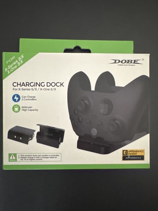 Зарядна док-станція DOBE для геймпадів Xbox Series X|S / Xbox One + 2 акумулятори (Нова)