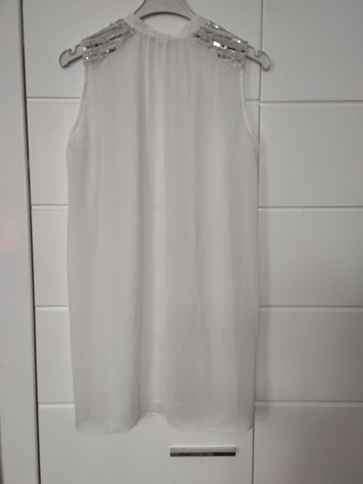 Piękna elegancka cieniutka biała bluzka koszulowa rozmiar S Vila overs