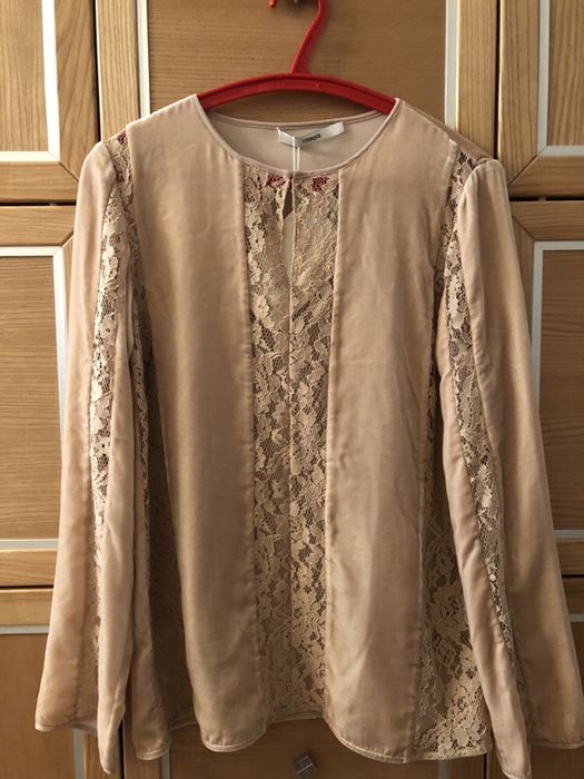 Бархатна з мереживом кофта, блуза Uterque