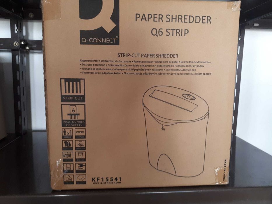 Q-Connect Document Shredder, 6-Sheet Capacity, Model KF1554164738886789634121