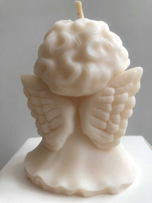 Свічка АНГЕЛ ручної роботи натуральний віск соєвий бджолиний