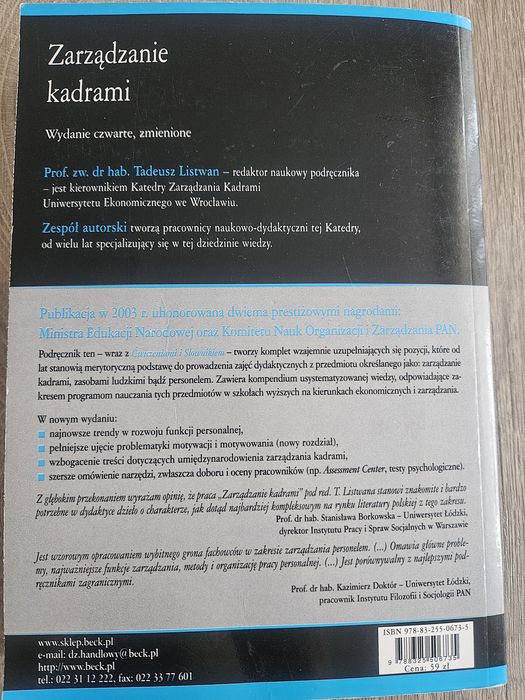 Zarządzanie kadrami Tadeusz Listwan