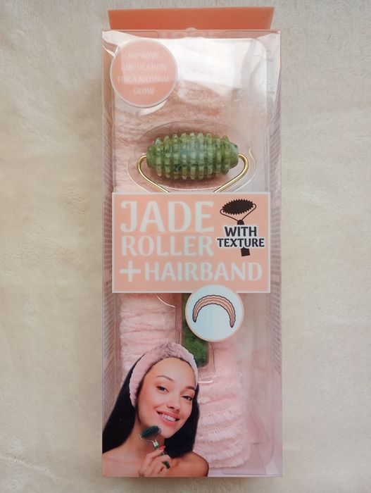 Masażer do twarzy roller wałek kamień naturalny Jadeit