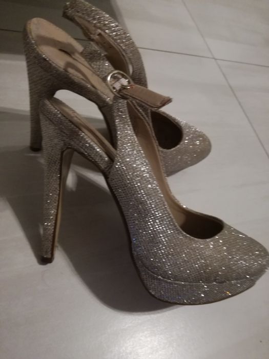 Buty diamenciki szpilki koturny obcas 40