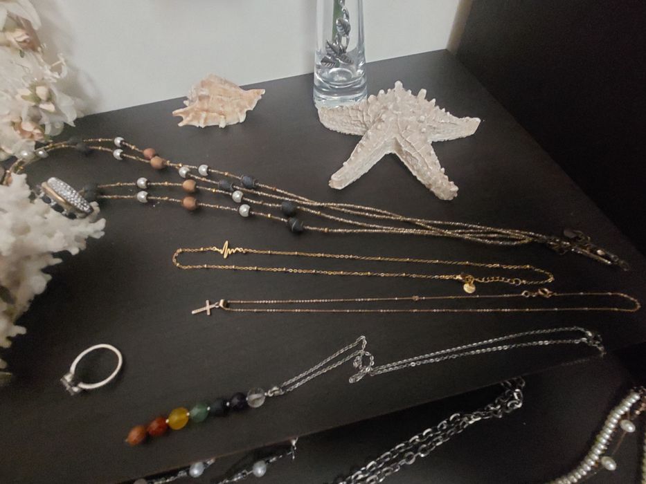 Fios, pulseira e aneis aço e prata