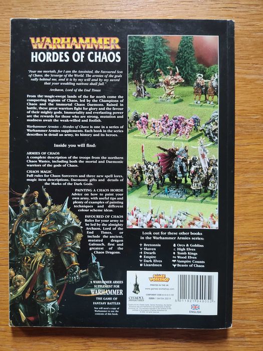 Warhammer Fantasy Battle Hordes of Chaos podręcznik 6 ed bez ramki