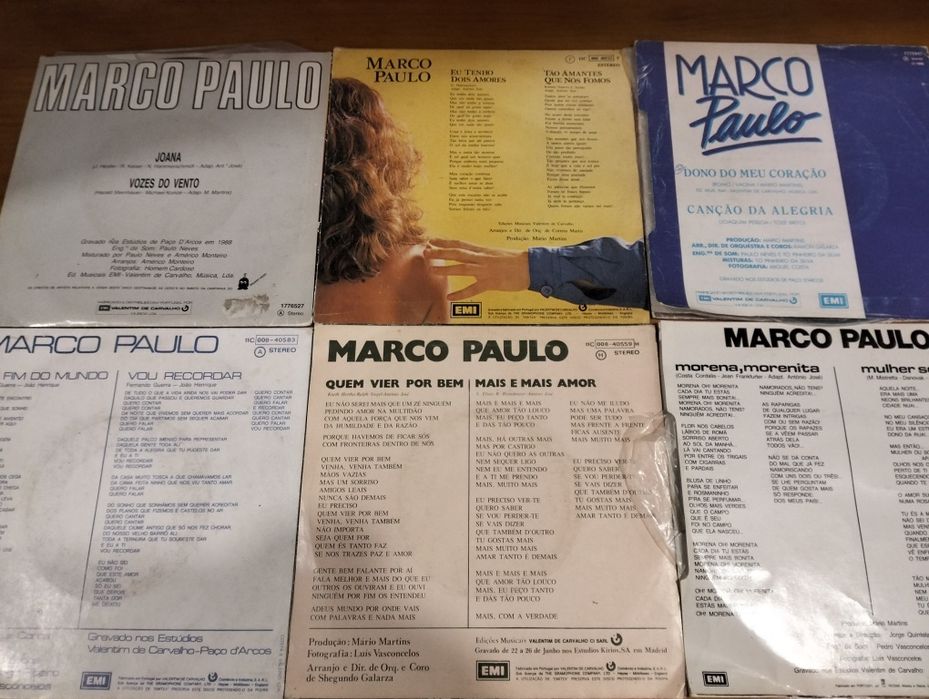 Lote de 6 Singles Marco Paulo