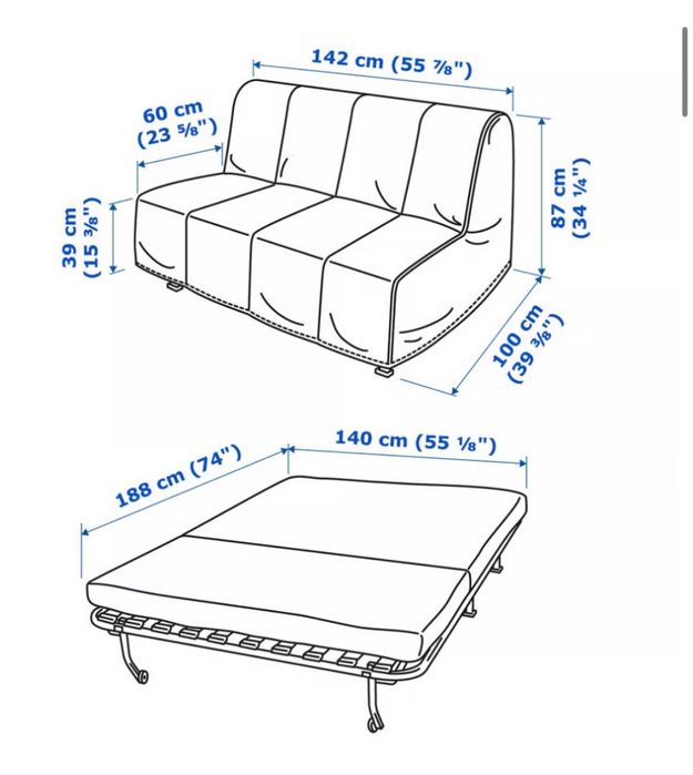 Sofa rozkładana Ikea Lycksele