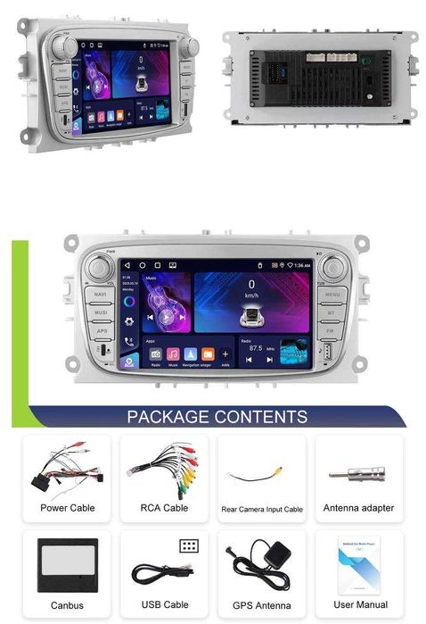 Nowe RADIO ANDROID FORD Focus 2 S-Max Mondeo C-Max Kuga Galaxy 2+64GB