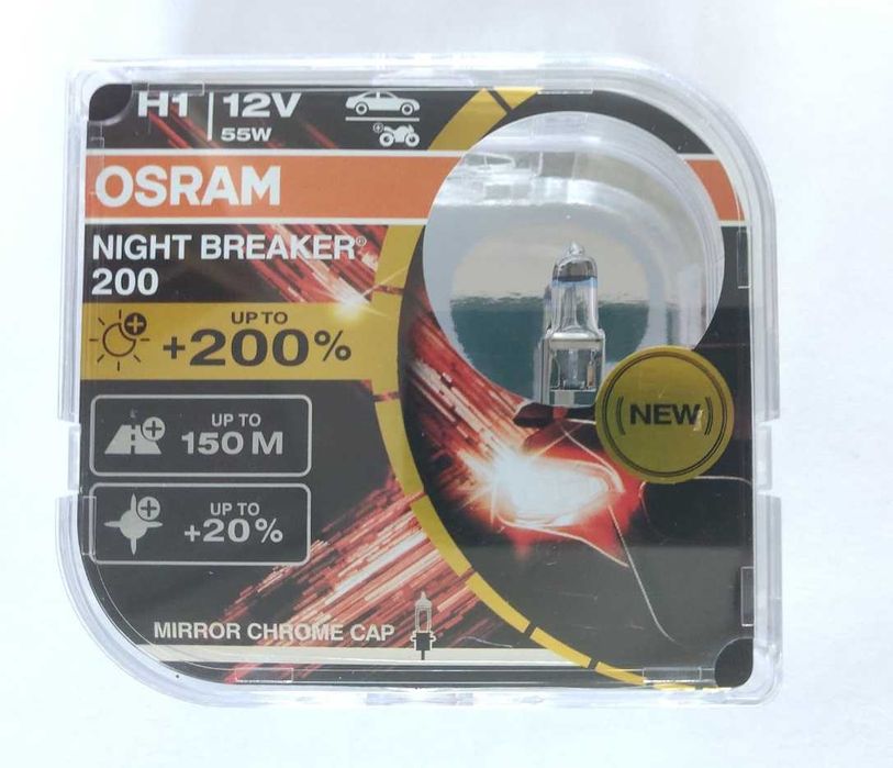 H1/H4/H7 OSRAM Night Breaker+200% 64150NB200/64193NB200/64210NB200