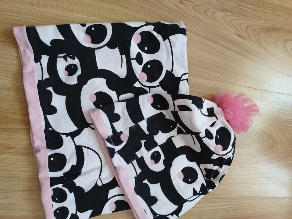 Komplet dla dziewczynki czapka komin jesienno wiosenny