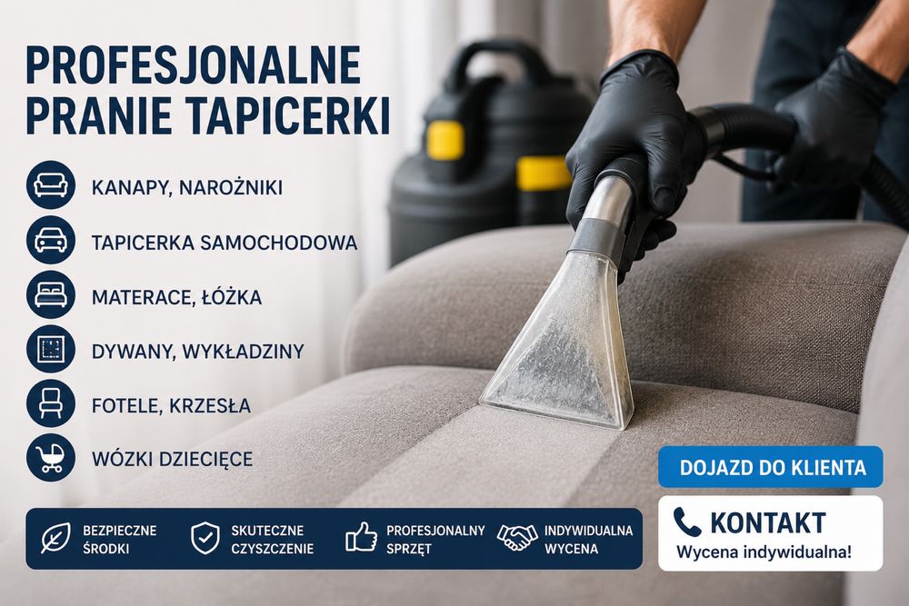 Profesjonalne pranie tapicerki | Kanapy | Narożniki | Materace | Dywany | Tapicerka samochodowa