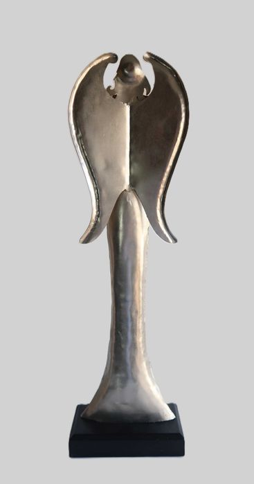 Grande Escultura em Chapa - Anjo a tocar - 59 cm