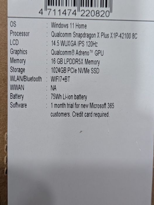 Portátil ACER Swift Go 14" - Snapdragon - Selado com garantia