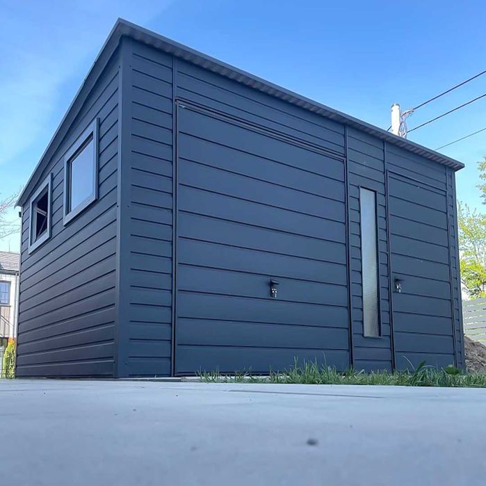 Domek ogrodowy 4×3 m – grafit matowy