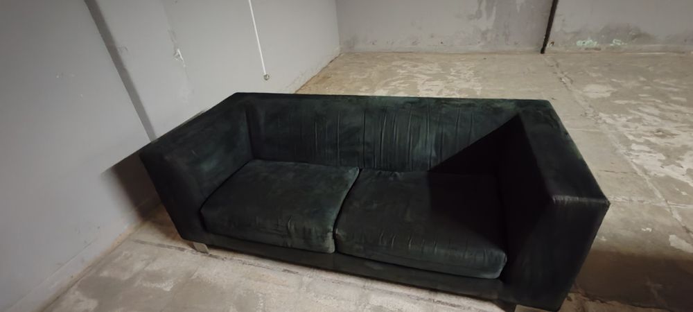 Sofá Anaric para 3 pessoas em nobuck preto