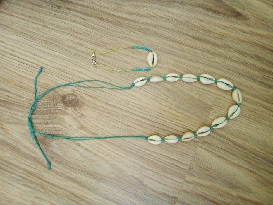 Naszyjnik z muszelkami i bransoletki w hawajskim stylu :3