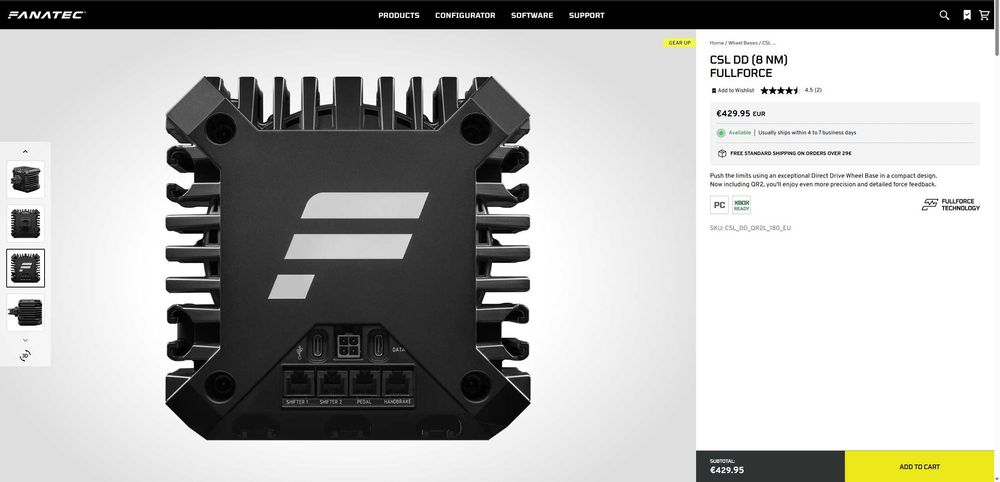 Zestaw Fanatec CSL DD 8NM McLaren GT3 V2 i inne