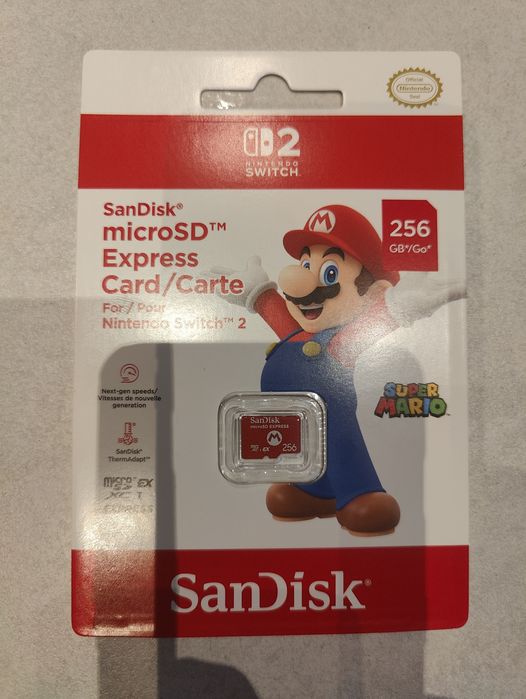 SanDisk microSD express card, karta pamięci Nintendo switch 2  256 gb