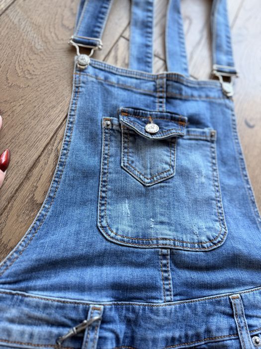 Stylowa ogrodniczki jeansowe Philip Plein