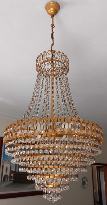 Conjunto Candeeiros de Sala Estilo Palaciano com Cristais