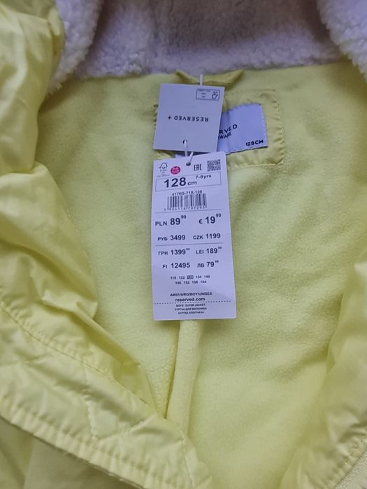 Limonkowa ciepła kurtka reserved 128 nowa
