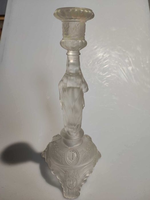 Przedwojenny świecznik,huta Ząbkowice M.Boska gorejące serce