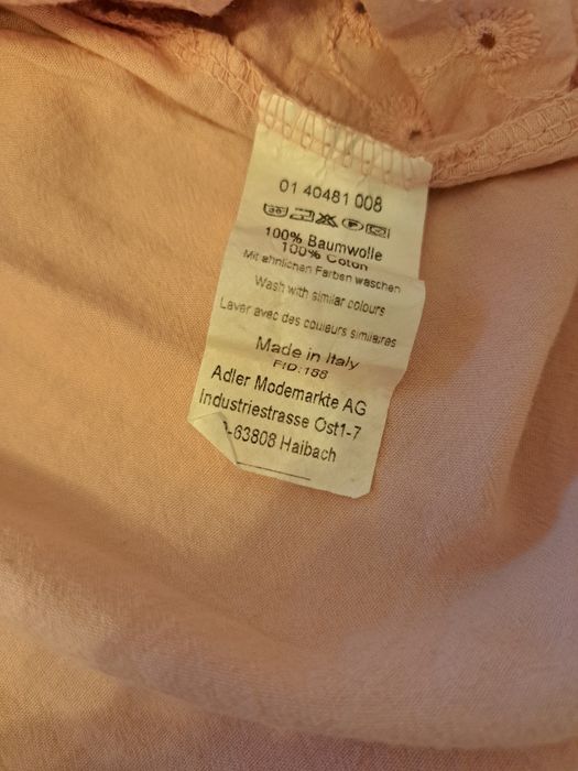 Bluzka z haftem angielskim jasny róż