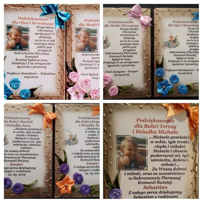 Podziękowanie dla chrzestnych dziadków