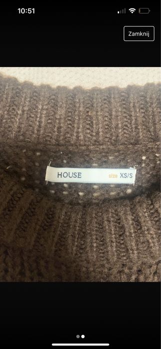 Sweter  czekoaldowy xs/s house