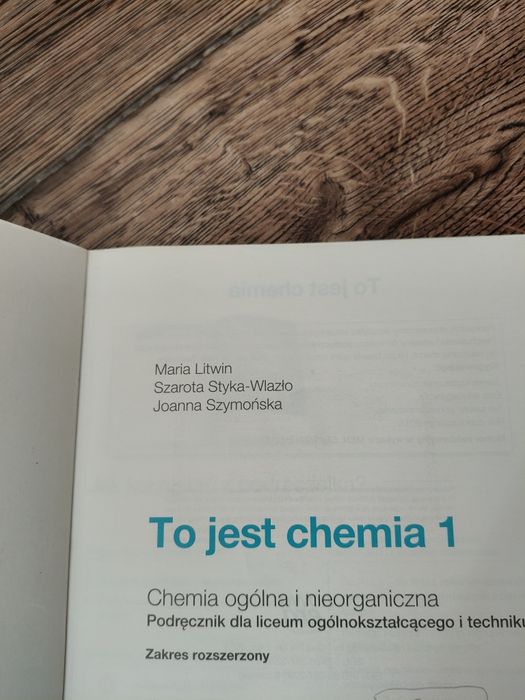 To jest chemia 1. Podręcznik dla LO i technikum. Zakres rozszerzony