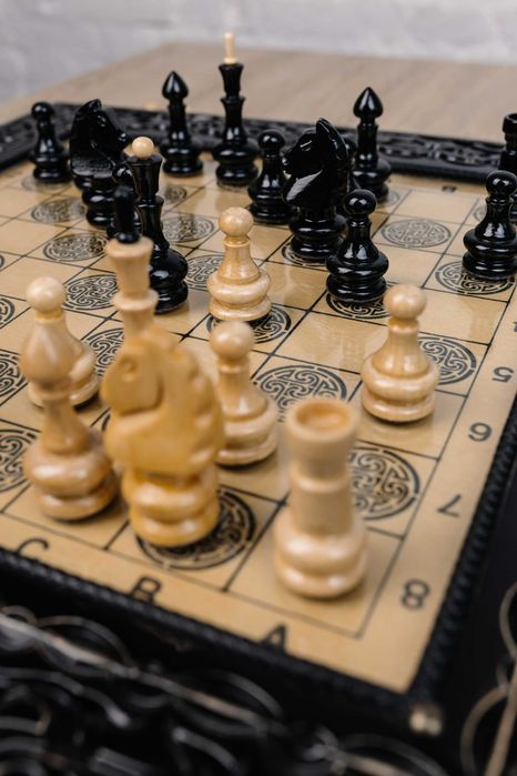 Різбляні шахи з дерева ручна робота, преміум якість