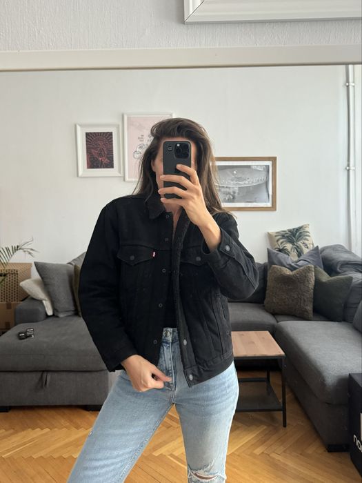 Levi’s Sherpa Trucker, Kurtka jeansowa, czarna, roz. M