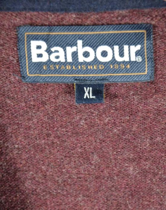 Barbour Essential V’Neck Sweter Męski XL Wełna Oryginalny Super Stan