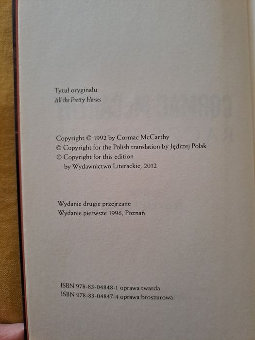 Rącze konie Cormac McCarthy