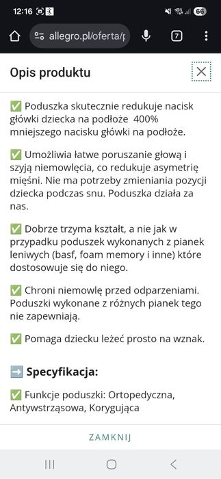 Poduszka ortopedyczna