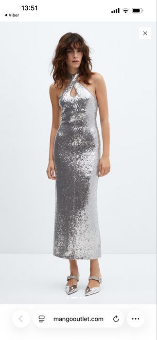Сукня святкова в паєтки Mango