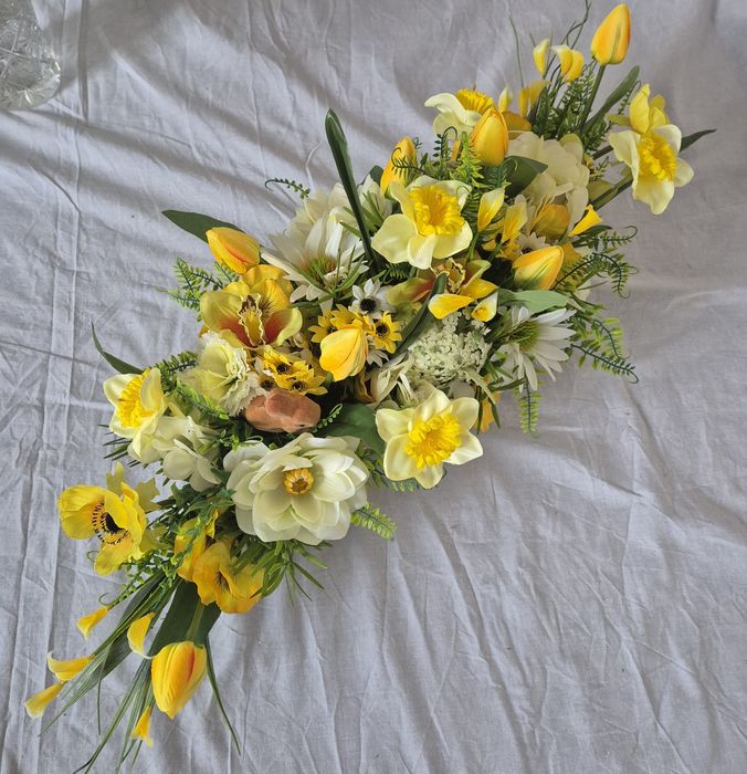 Dekoracja  kompozycja na cmentarz. Komplet