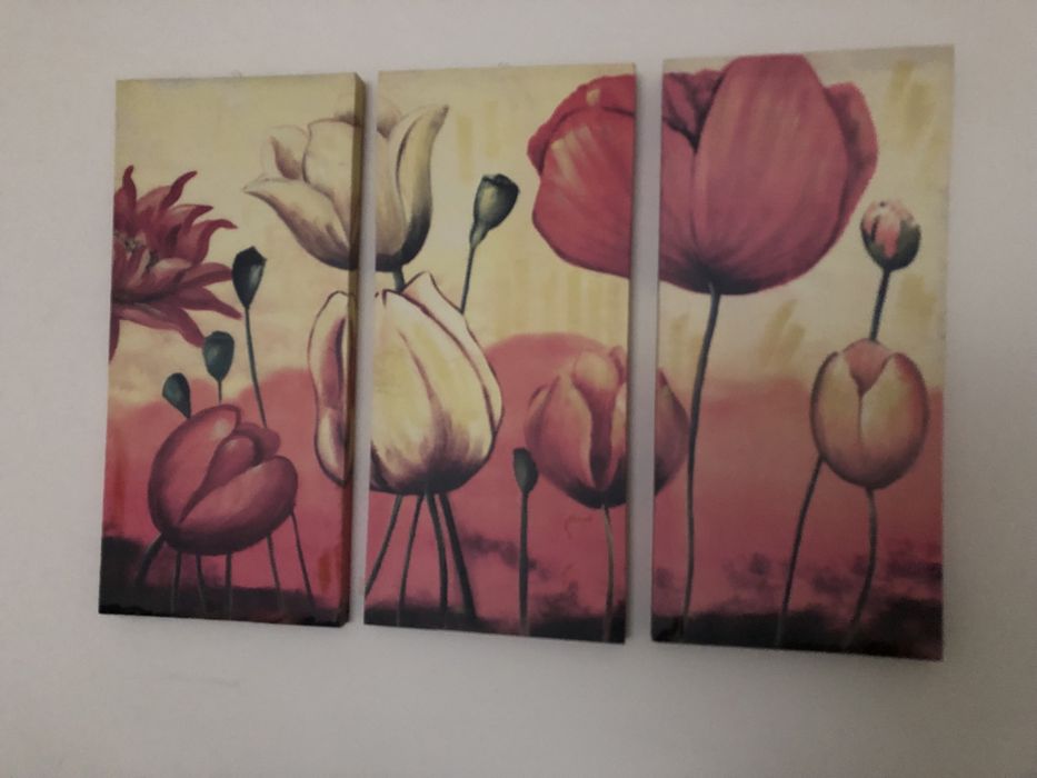 Quadro em 3 Telas Pintadas