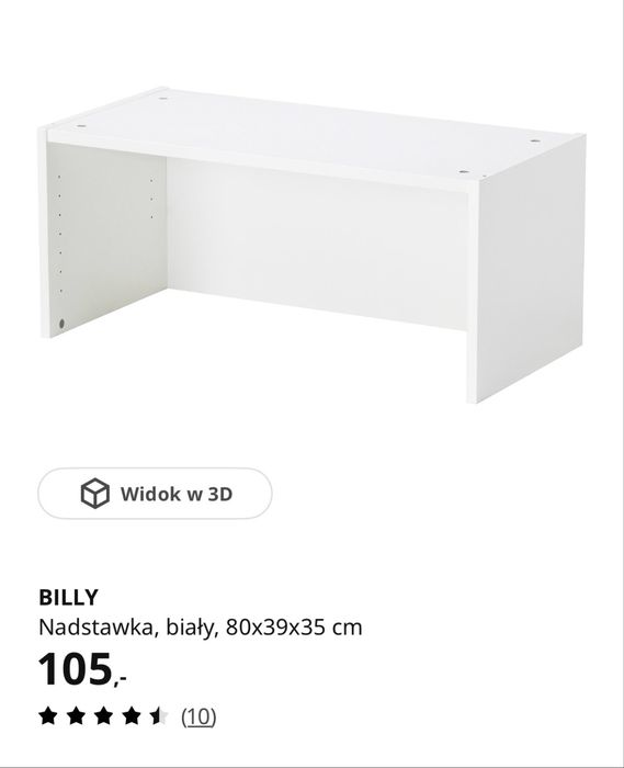 BILLY nadstawka biała 80x39x35 IKEA