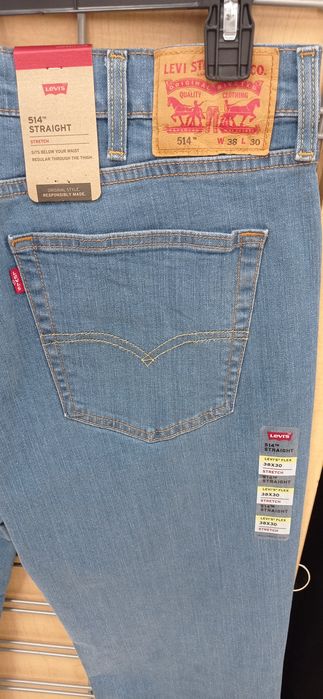 Oryginalne spodnie jeansowe Levi's Strauss 514 38/30 nowe za 1/3 ceny