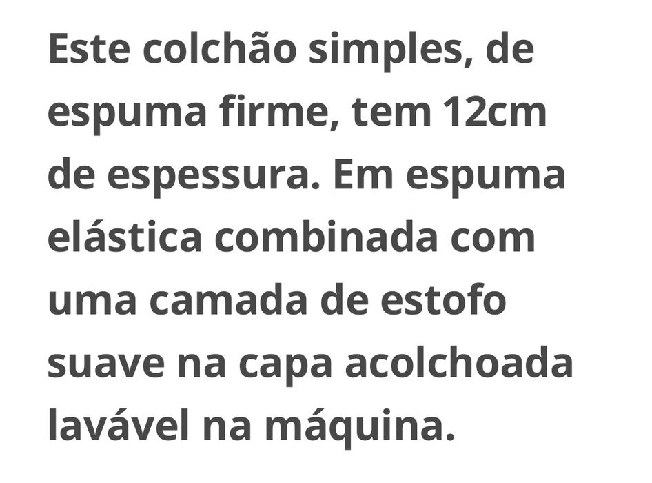 Colchão 1.40m x 1.90m espuma firme