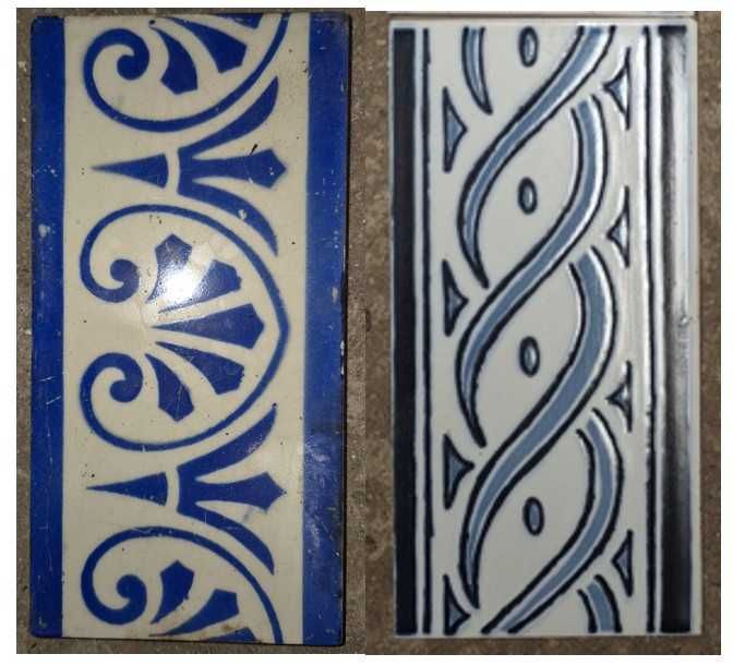 Barras/Frisos Decorativas – Azul e Branco (7,5 e 8 cm x 15 cm )